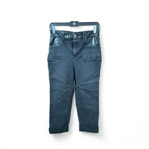 Black denim and vegan leather